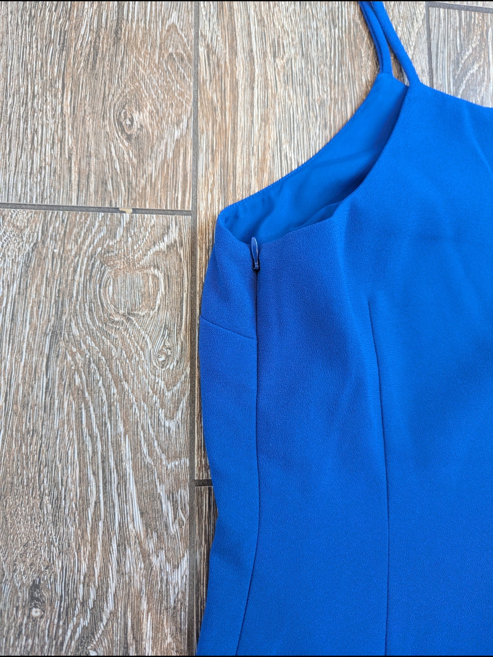 Banana Republic Cobalt Blue Spaghetti-Strap Mini Dress Shift Eyelet Cutout 6P - Picture 7 of 11